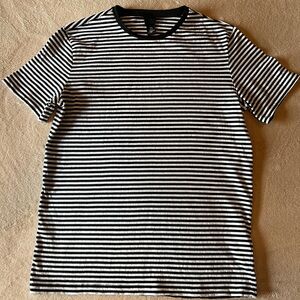 Black and White Striped Men Shirt